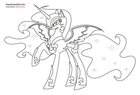 Nightmare Moon Coloring Pages Team Colors