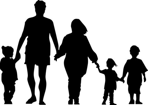 Family Holding Hands Minus Ground Silhouette - Openclipart