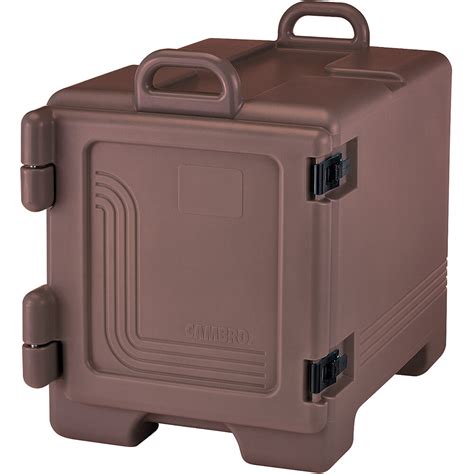 Dark Brown Insulated Food Carrier Hot Box For Full Size Pans Front Loading UPC Cambro