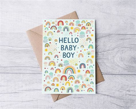 New Baby Boy Card Baby Boy Card Newborn Card Blue Baby - Etsy