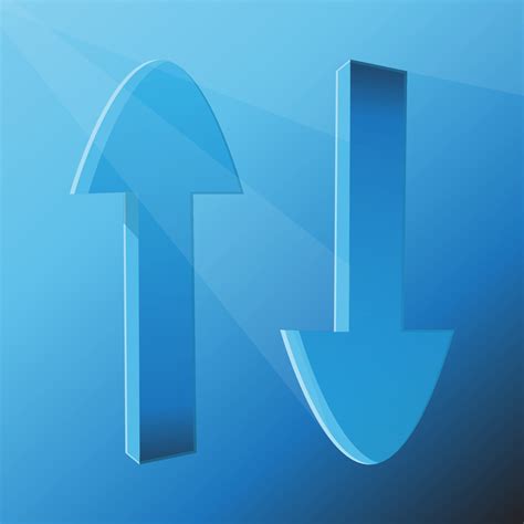 Two Arrows Up And Down With Blue Gradient Color 13087503 Vector Art At