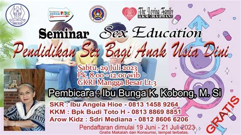 Seminar Sex Education Sabtu Juli Pk Wib Youtube