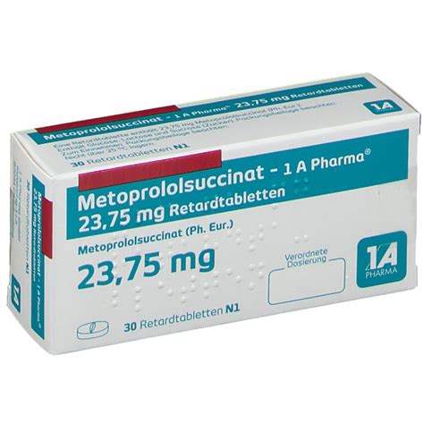 Metoprololsuccinat - 1 A Pharma® 23,75 mg 30 St mit dem E-Rezept kaufen ...