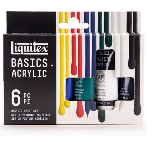 Coffret De 6 Tubes De Peinture Acrylique Liquitex Basics 22ml