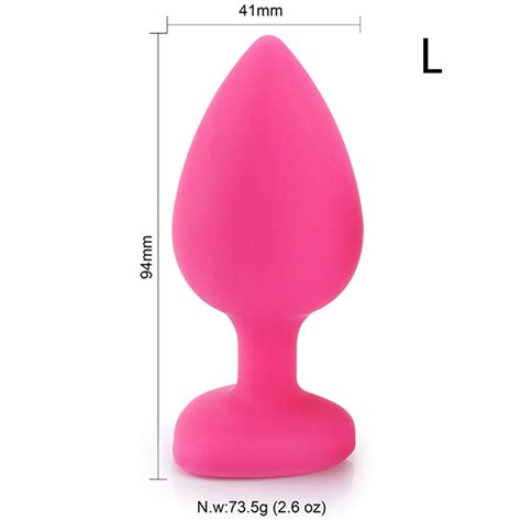 Maryxiong Large Size Heart Silicone Anal Plug Pink Butt Plug Jeweled Sex Toy Anal Beads Sex