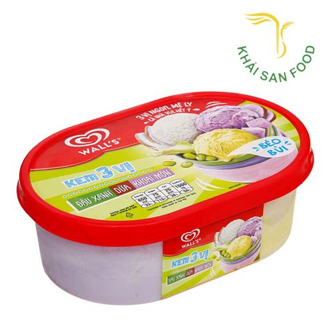 WALL S Kem Hộp 3 Vị Đậu Xanh Dừa Khoai Môn 418g Khải San Food