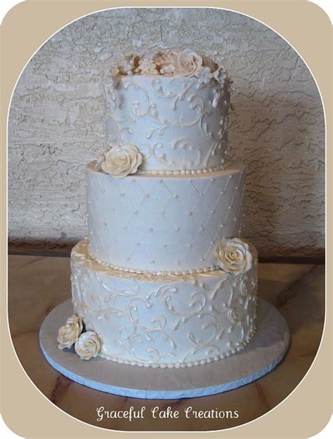 Elegant Ivory Wedding Cake Explore Graceful Cake Creations Flickr