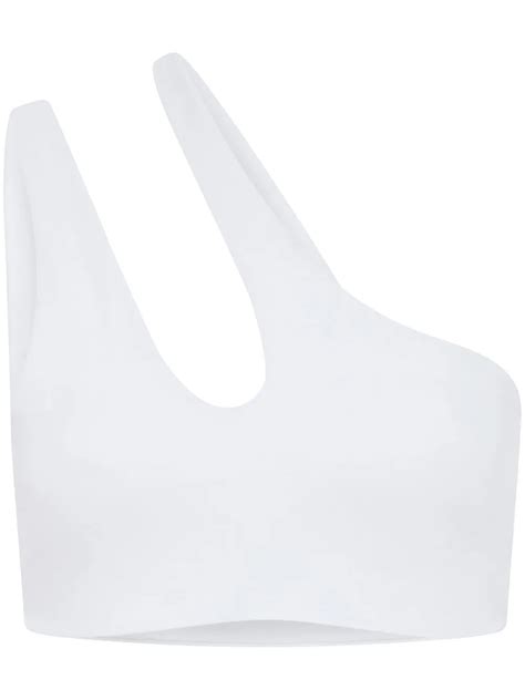 Let S Swim One Shoulder Bikini Top White Farfetch