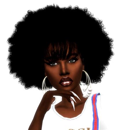 Black Sim CC Xxblacksims Curly Fro Pack Male And Female Big Black