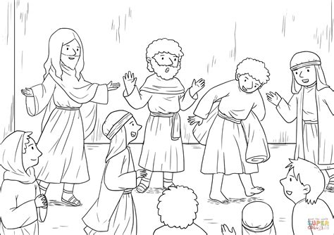 Jesus Forgives And Heals A Paralyzed Man Mark Coloring Page