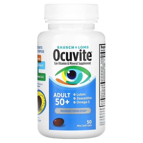 Ocuvite Adult 50 Eye Vitamin And Mineral Supplement 50 Mini Soft Gels