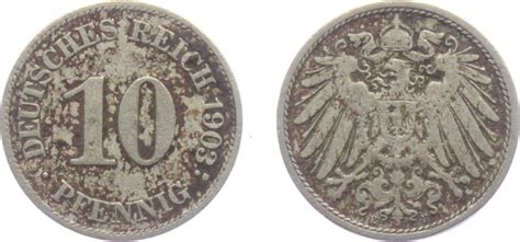 Kaiserreich 1903 E 10 Pfennig großer Adler ss MA Shops