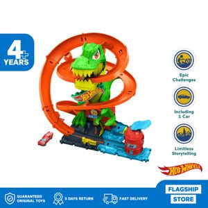 Promo Hot Wheels City T Rex Blaze Battle Playset Mainan Trek Mobil Balap Cicil 0 3x Kota