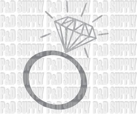 Diamond Ring SVG DXF Digital Cut File For Cricut By PAndDSupply