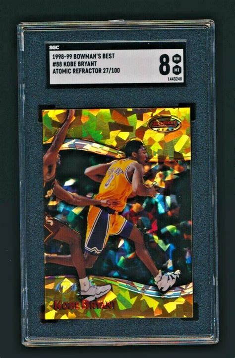 SGC 8 KOBE BRYANT 1998 99 BOWMAN S BEST ATOMIC REFRACTOR PARALLEL 100