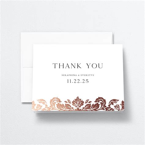 Elegant Damask Thank You Cards | The Knot