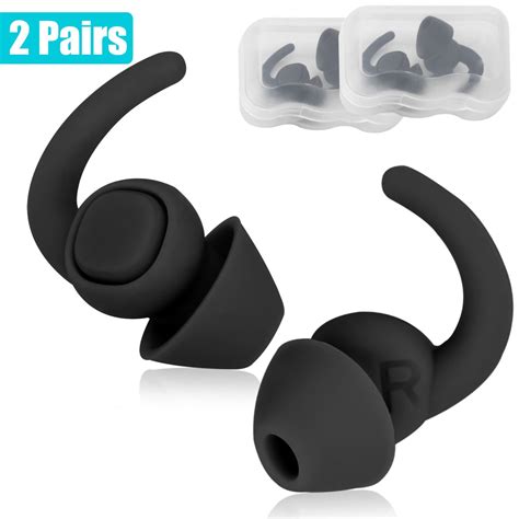 2 Pairs Soft Silicone Earplugs For Sleeping Eeekit Reusable Noise Reduction Earbuds Nrr 33db