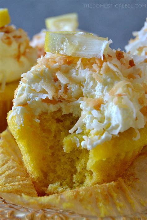 Lemon Coconut Cupcakes The Domestic Rebel