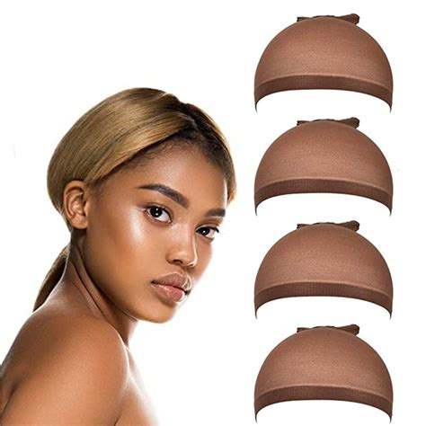 Wig Cap Nylon Wig Caps Pieces Dark Brown Nude Stocking Skin Wig Caps For Women Wig Net Caps