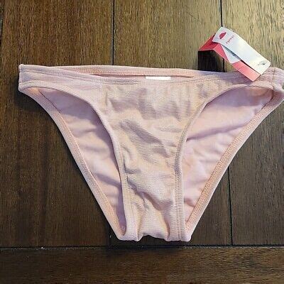 XHILARATION JUNIORS METALLIC TEXTURED CHEEKY BIKINI BOTTOM XS LIGHT PINK B46 EBay