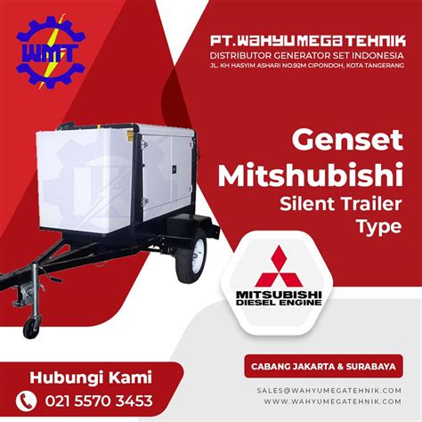 Genset Mitsubishi 60 Kva 48 Kw Genset Silent Trailer Type Pt Wahyu