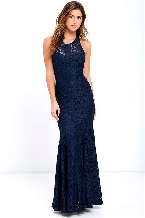 Lovely Navy Blue Dress Navy Lace Maxi Dress Homecoming Lulus