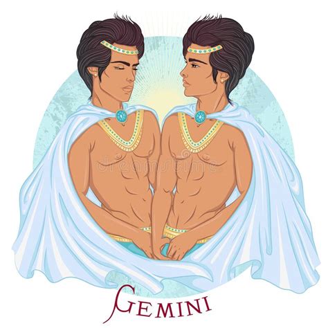 Gemini As A Beautiful Man With Swarthy Skin Stock Vector Illustration