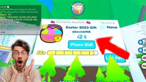 SELLING A EASTER 2023 GIFT IN AUCTION FOR 1 GEM In Pet Simulator X