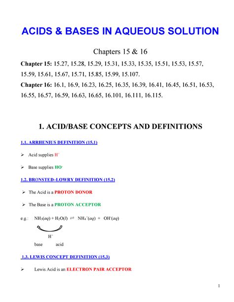 4 Acid Base Chem Dr Auzona Lecture Slides ACIDS BASES IN