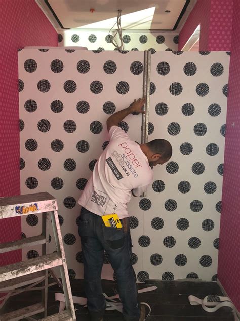 Commercial Wallpaper Installation - Paper scissors glue