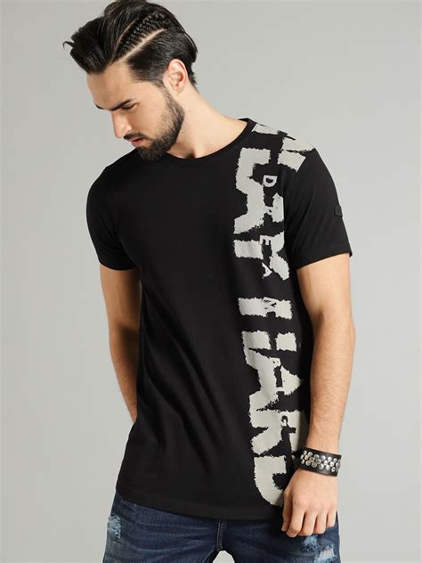 Buy Roadster Men Black Printed Pure Cotton T Shirt Tshirts For Men 2475729 Myntra