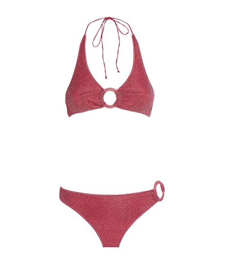 Womens Oséree burgundy Ring Detail Lumière Bikini Harrods UK