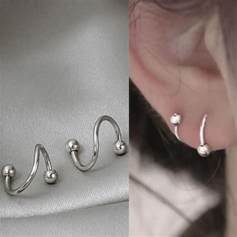 Piercing Espiral Twister A O Cir Rgico Boca Orelha Cartilagem Septo H