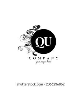 Qu Initial Letter Logo Design Ink Stock Vector (Royalty Free) 2066236862