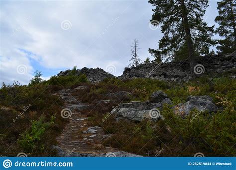 Low Angle Shot of Old Viking Fortification Remains in Sweden Stock ...