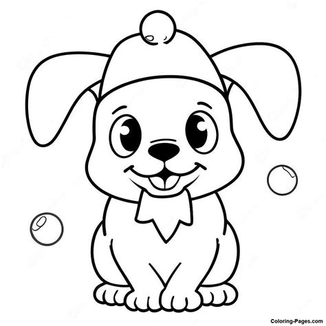 Festive Bluey With Santa Hat Coloring Page Coloring Pages