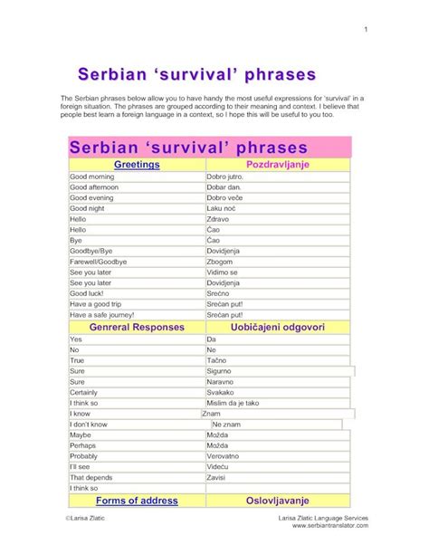 Pdf Serbian Phrases Dokumentips