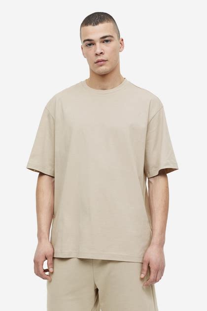 Футболка H&M Relaxed Fit M бежевый 1003662034 – Брендовая одежда | ROZETKA