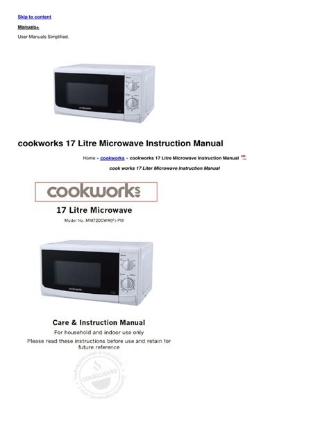 Manual Microwave Free Pdf