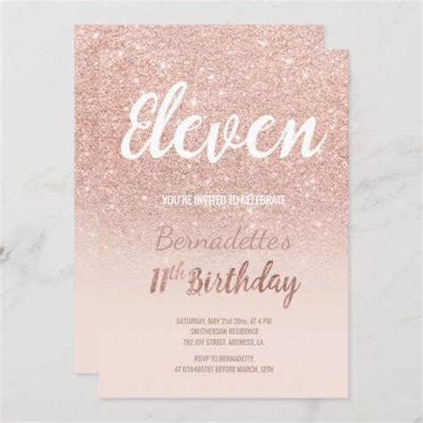 A Pink And Gold Glitter Birthday Party Card