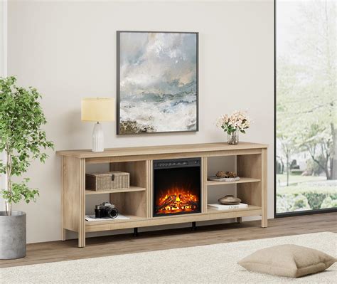 WAMPAT Fireplace TV Stand For 75 Inch TV Entertainment Center