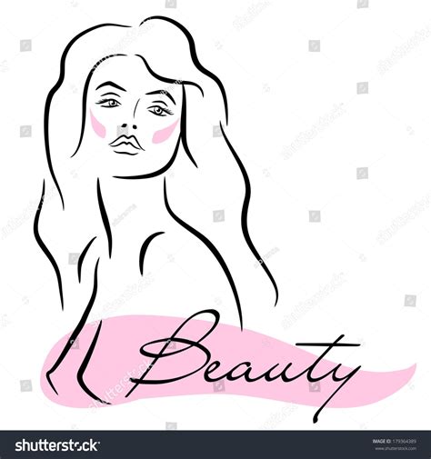Beautiful Nude Woman Flowing Hair Emblem Stock Vector Royalty Free Shutterstock