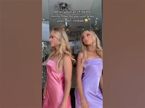 Mirror Delay Effect Beautiful Blonde Women Girl