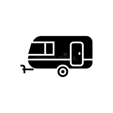 Caravantravel Camping Trailer Line Icon Concept Caravantravel