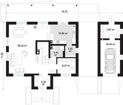 Dom Z Poddaszem I Gara Em Projekt Du Ego Domu Hyggehus