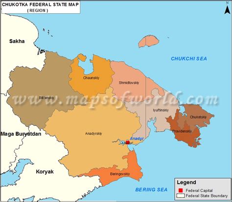 chukotka map autonomous okrug  chukotka russia