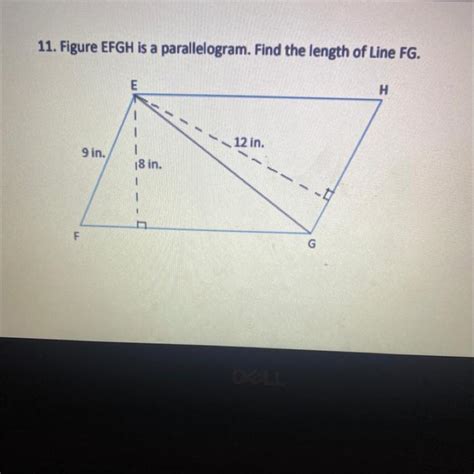 Figure Efgh Is A Parallelogram Find The Length Of Line Fg