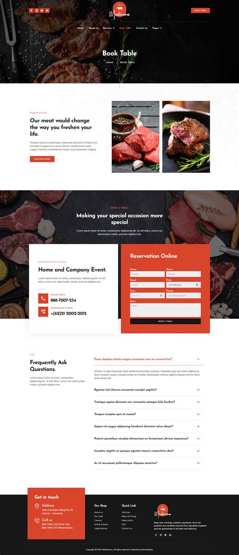 Meatlicious Meat Shop Butcher Elementor Template Kit By Moxcreative