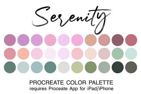 Serenity Procreate Color Palette Graphic By Juliecampbelldesigns · Creative Fabrica