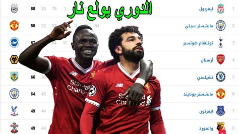 جدول ترتيب الدوري الانجليزي بعد فوز ليفربول اليوم وترتيب الهدافين وصلاح